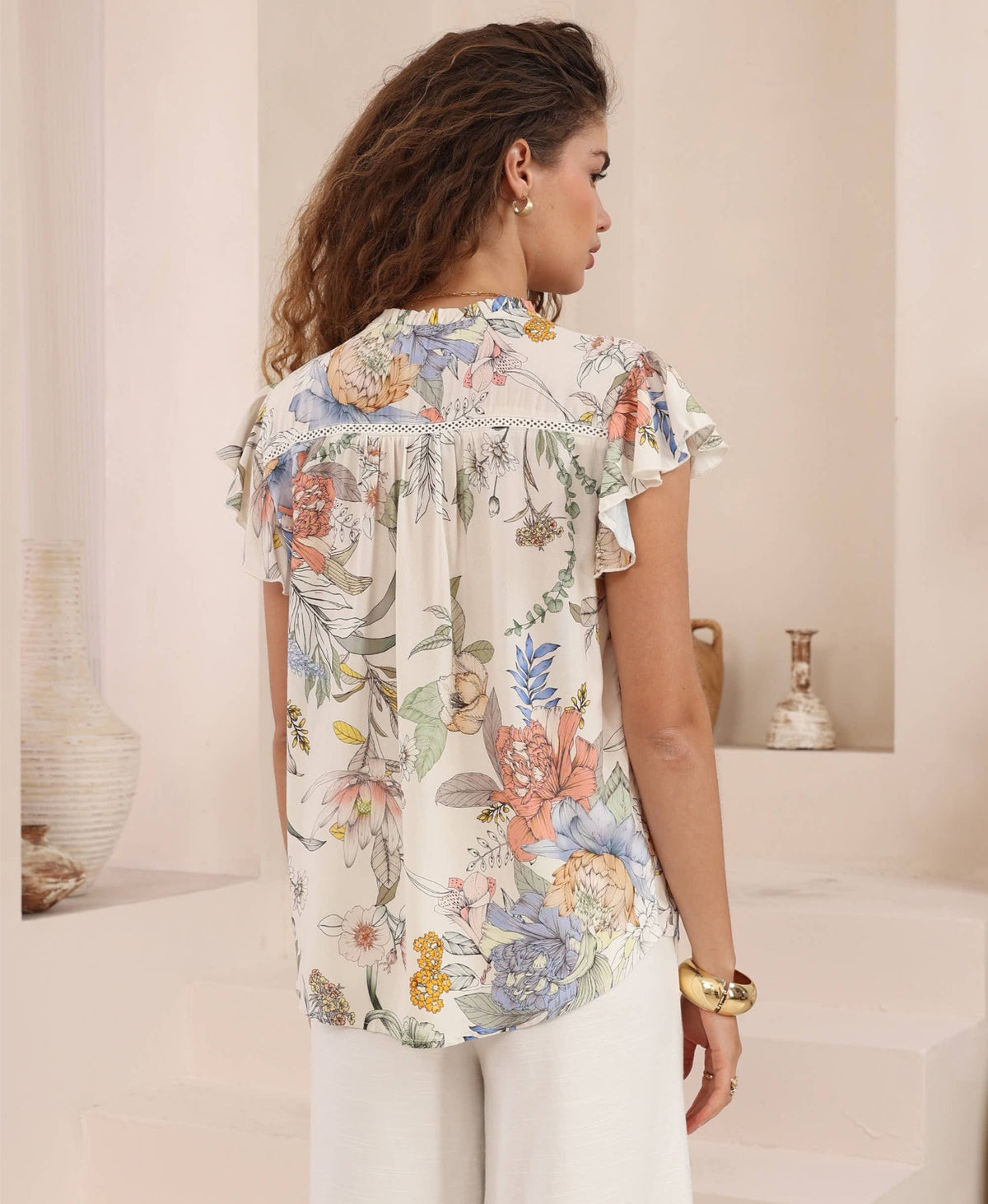 Abby Top - Botanical Print