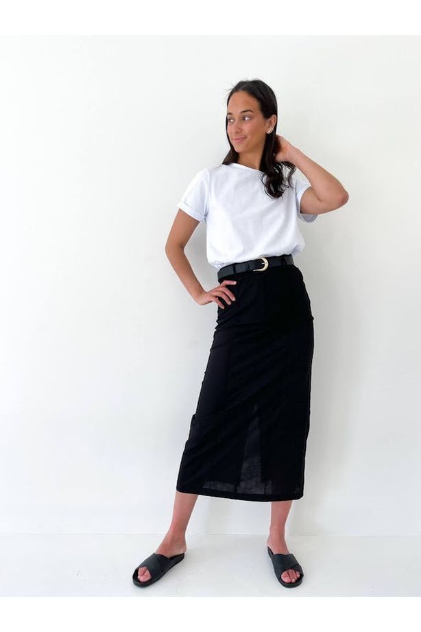 Addison Crop Tee-White
