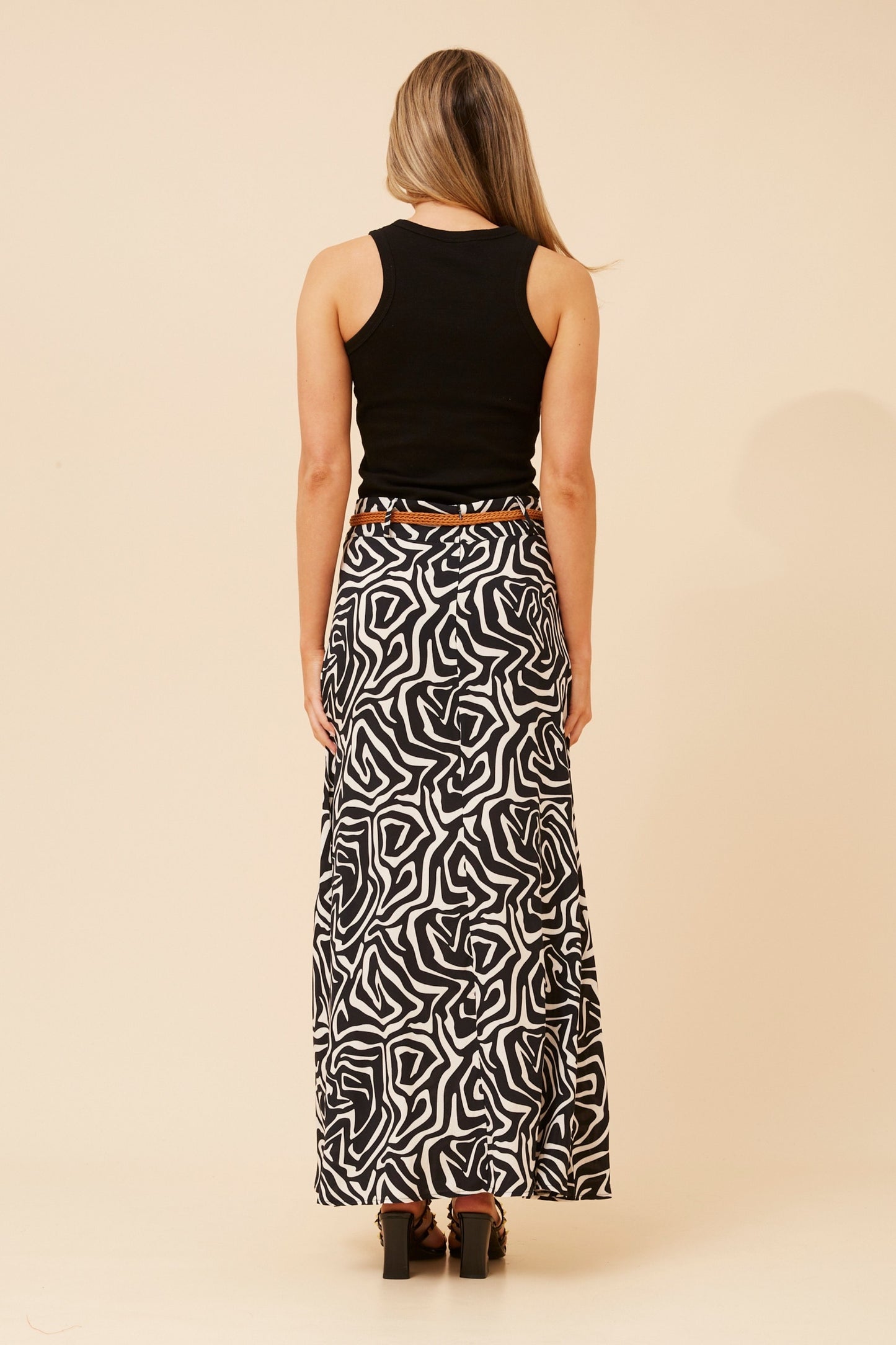 Amelia Maxi Skirt - Black Print