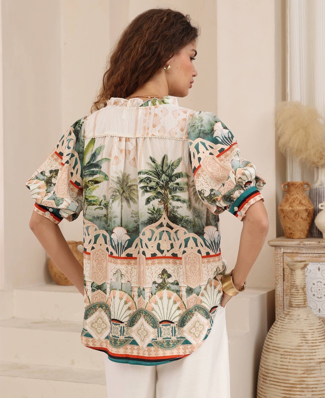 Amelia Top - Palm Cove Print
