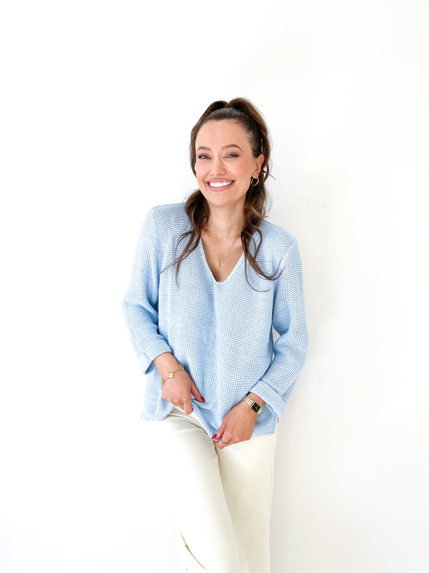 Amyra Knit Jumper - Baby Blue