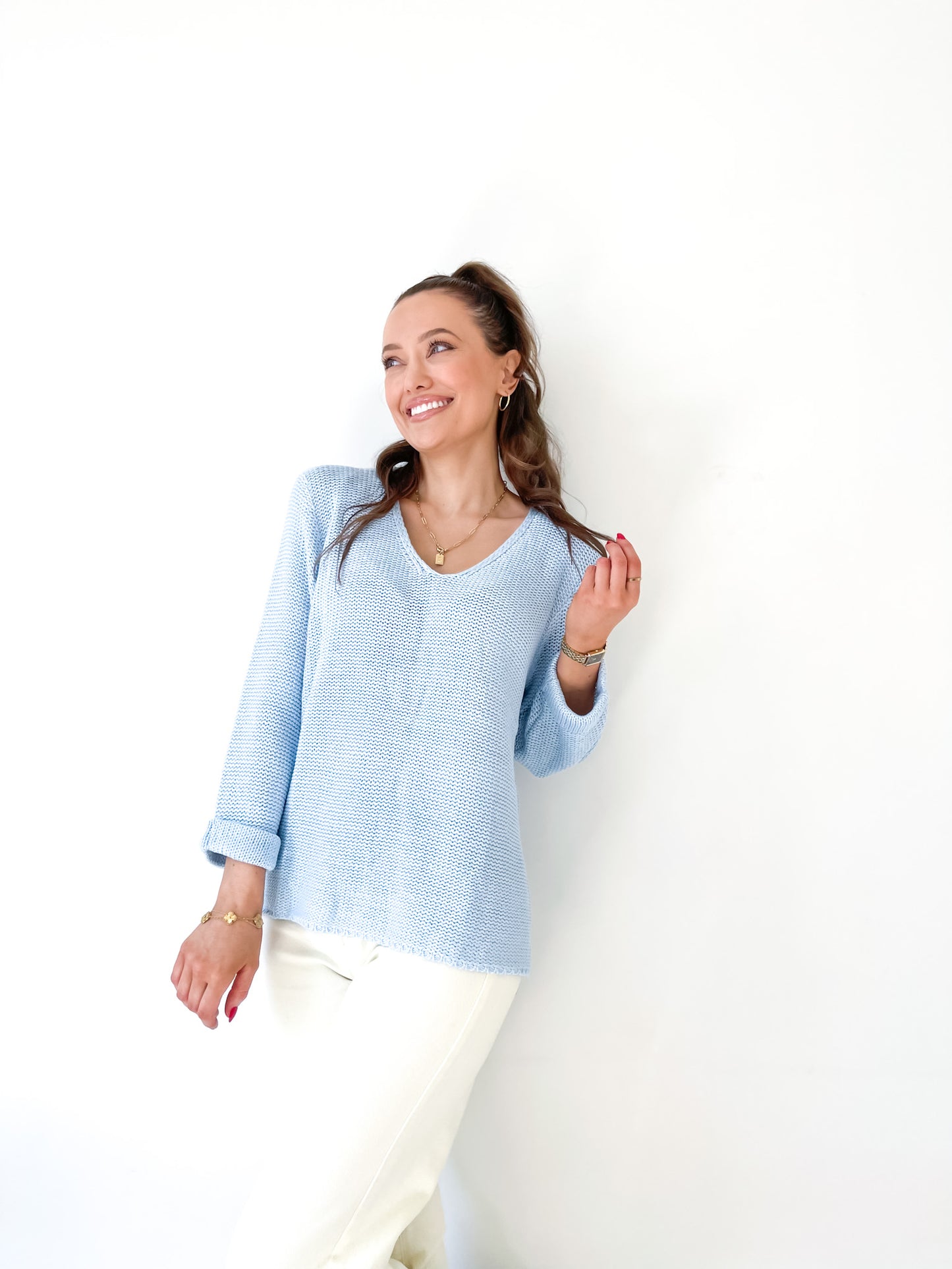 Amyra Knit Jumper - Baby Blue
