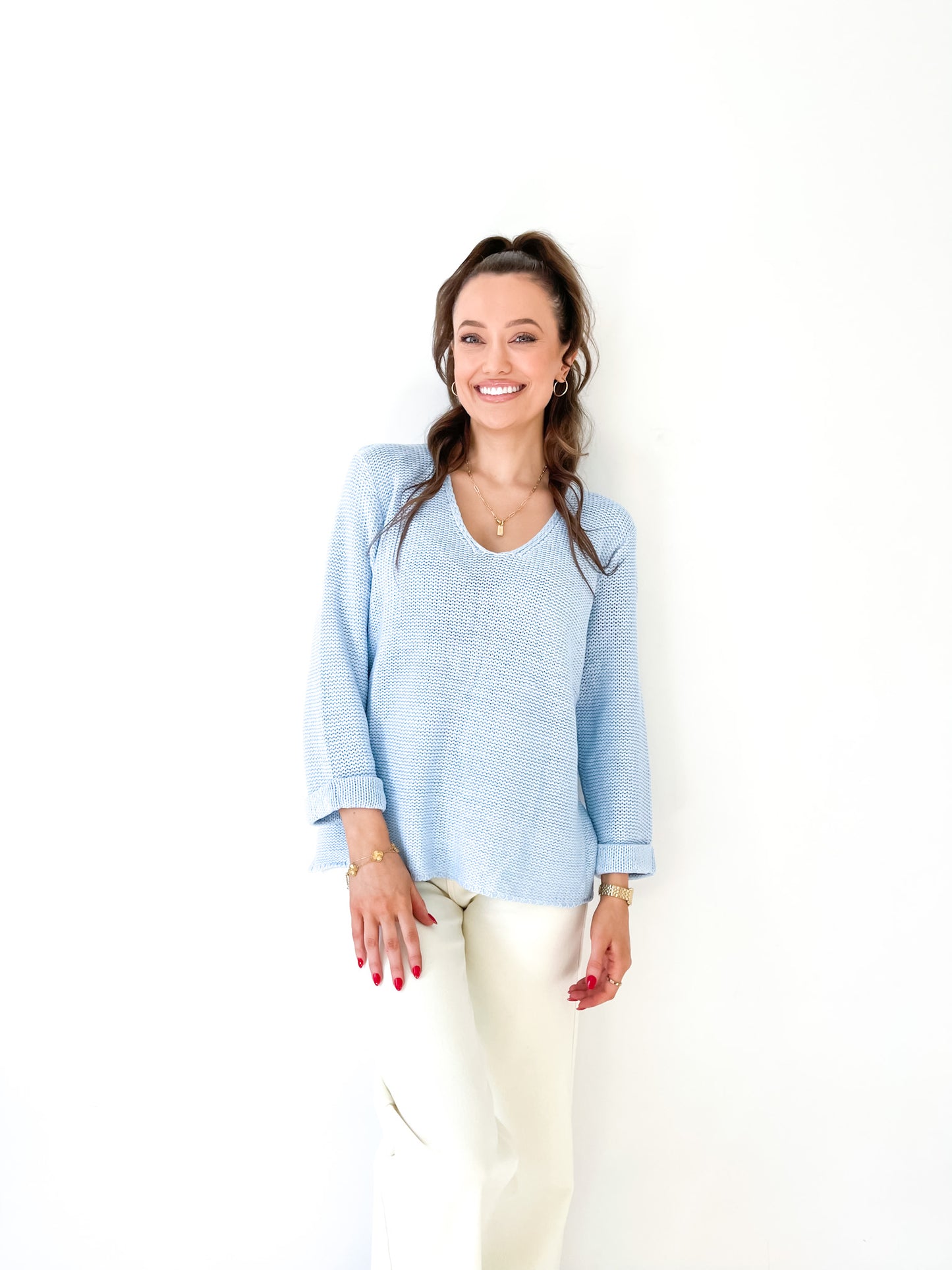 Amyra Knit Jumper - Baby Blue
