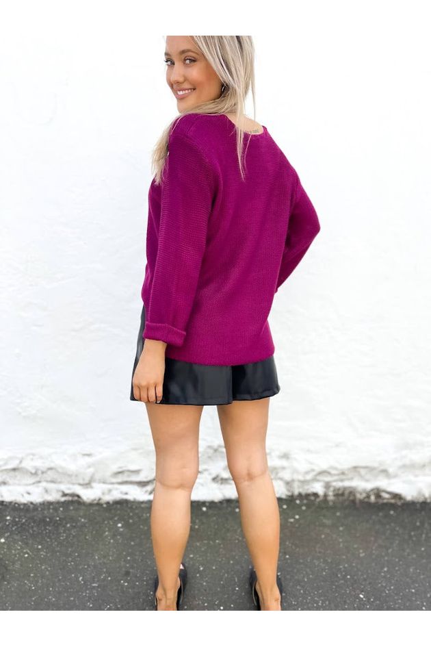 Amyra Knit Jumper - Plum