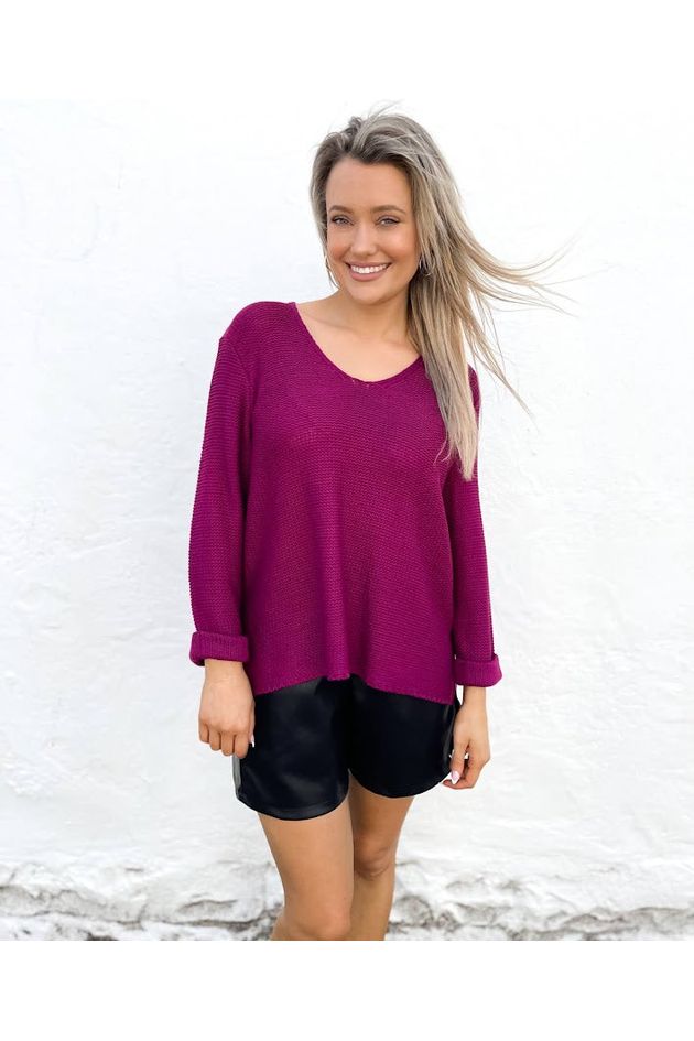 Amyra Knit Jumper - Plum