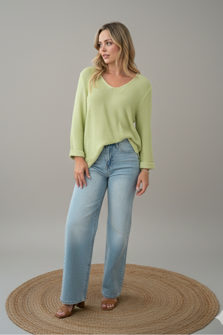 Amyra Knit Jumper - Pistachio Green