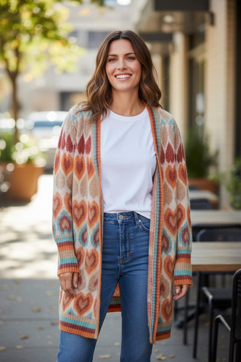 Arizona Cardigan - Multi Rust