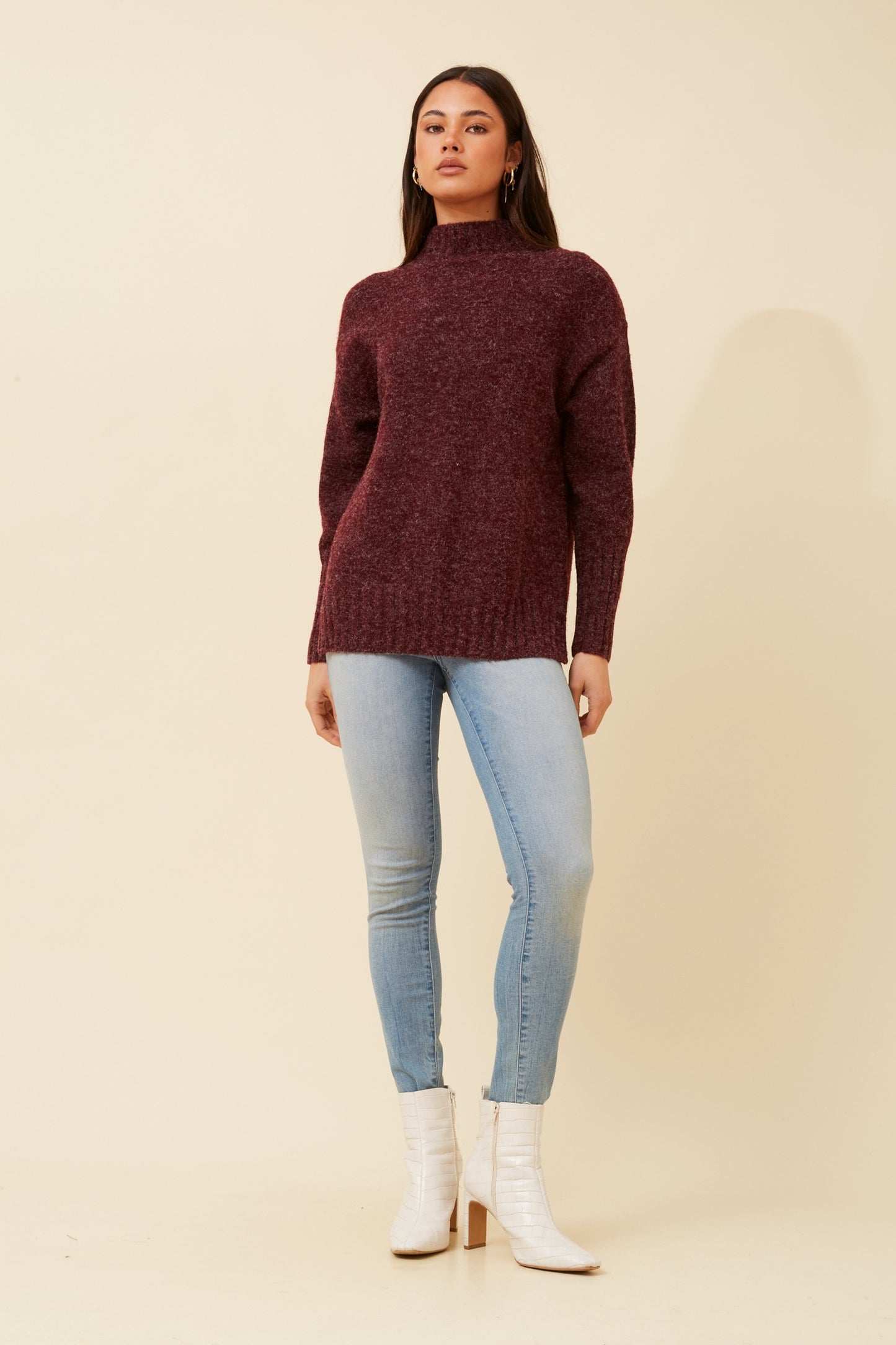 Asha Knit Jumper - Burgundy