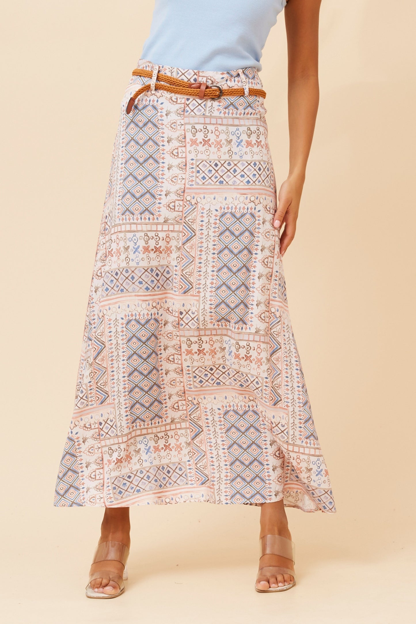 Lisa Maxi Skirt - Rosewood Print