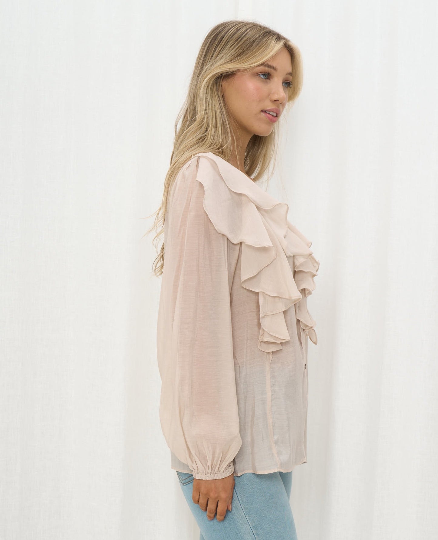 Carina Frill Top - Beige