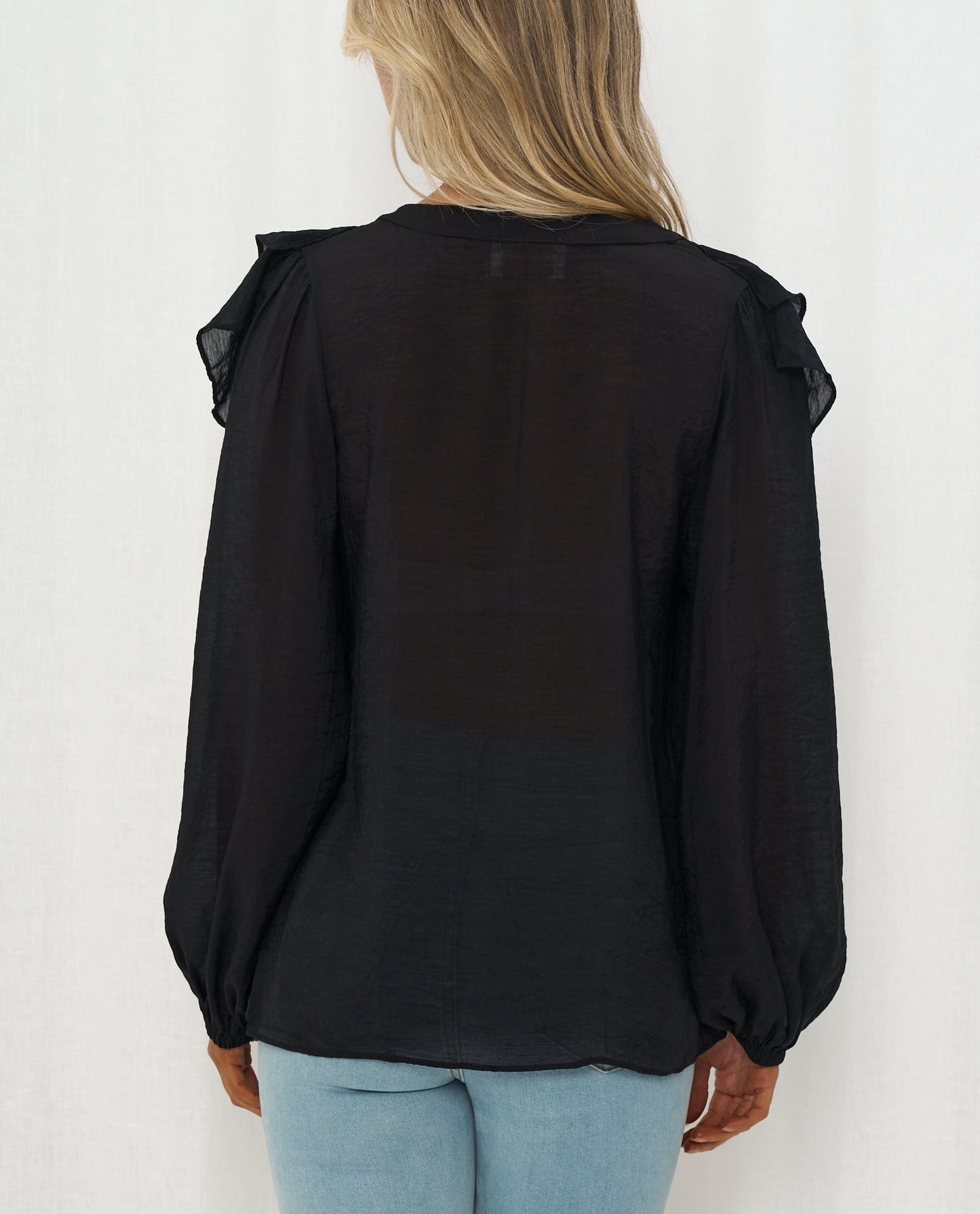 Carina Frill Top - Black