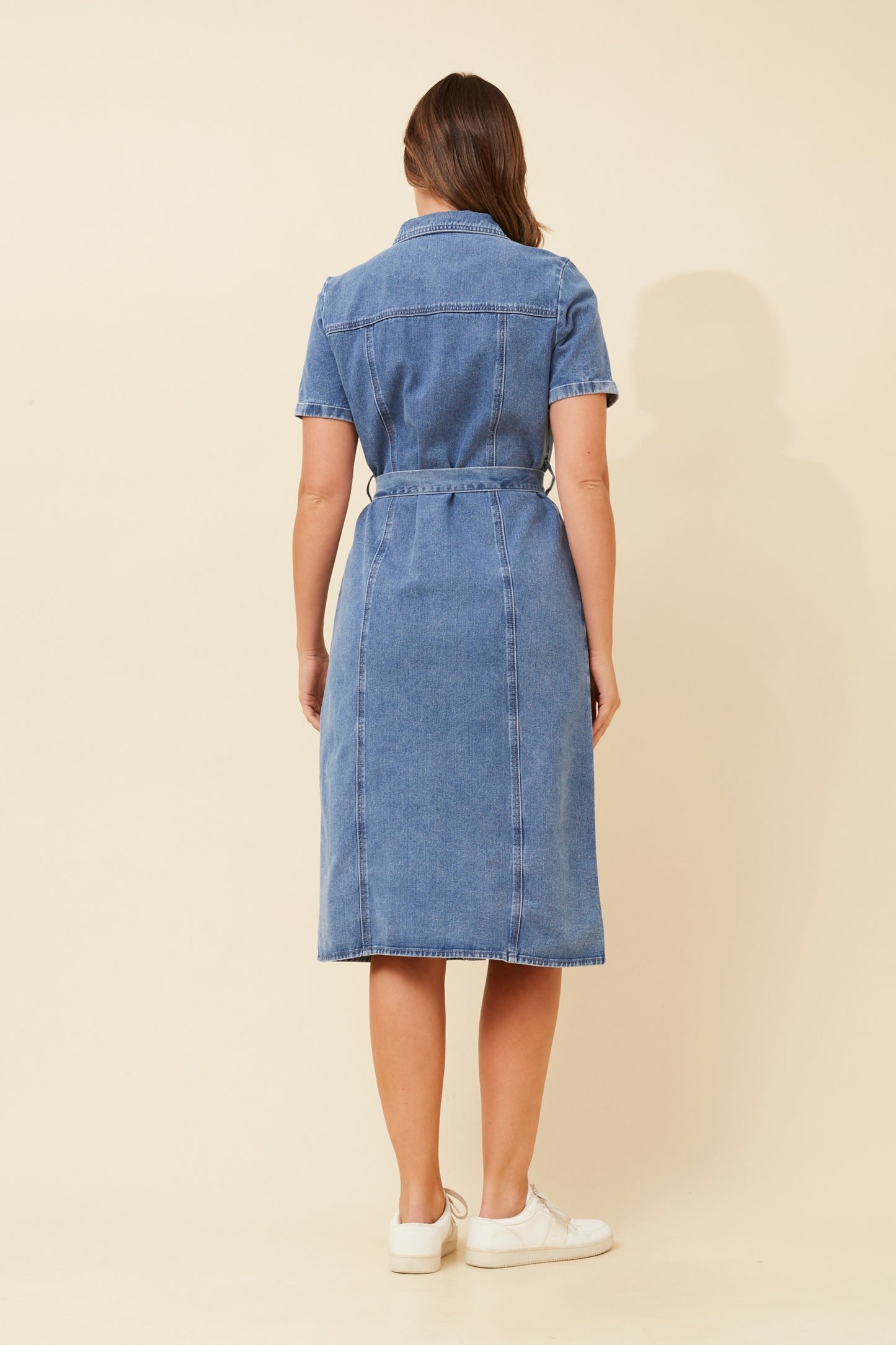Loretta Denim Midi Dress - Mid Denim