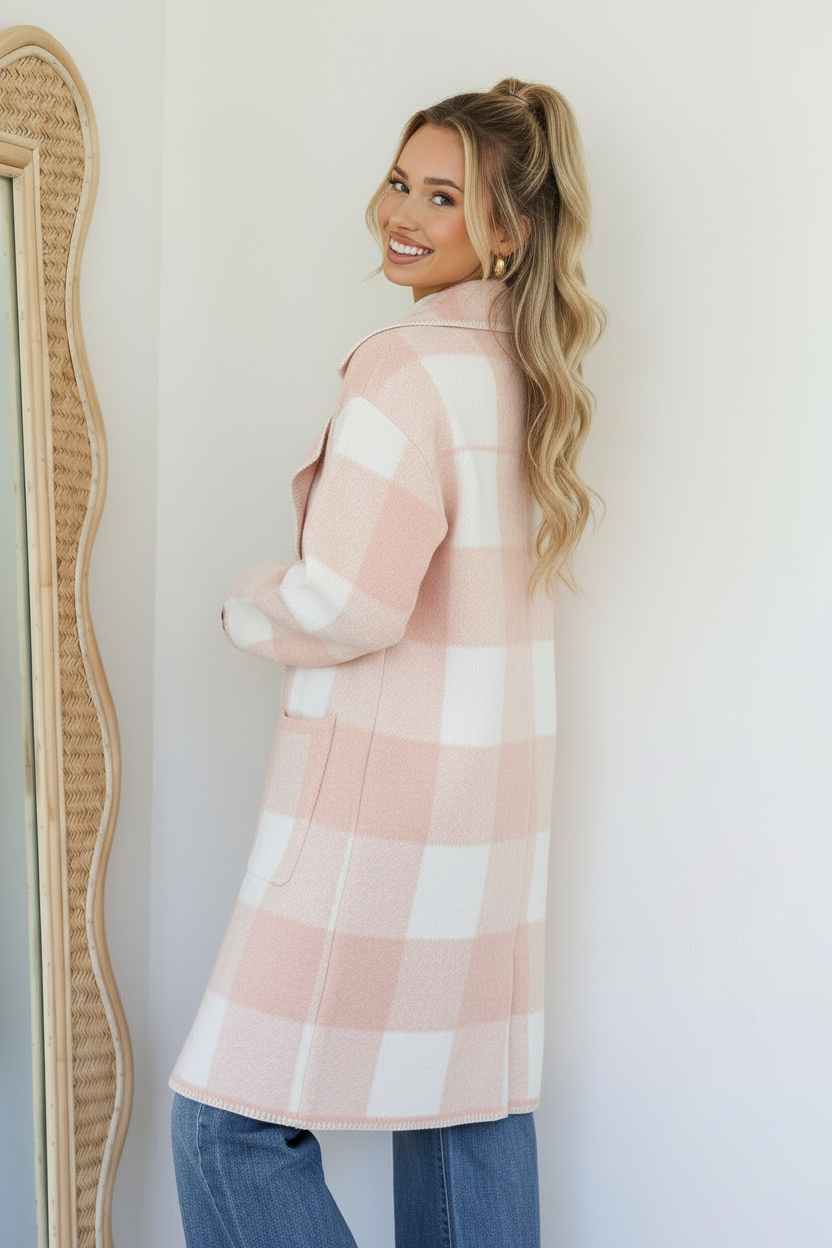 Doris Blanket Stitch Cardigan - Pink
