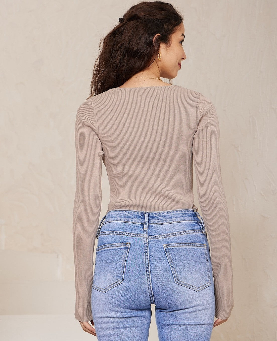 Indie Ribbed Top - Mocha