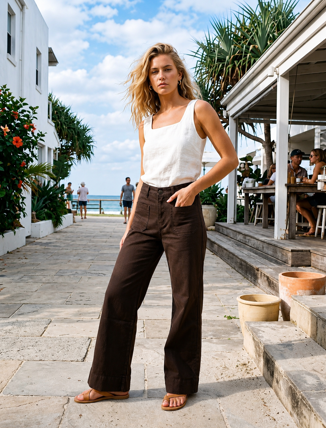 Jackson Wide Leg Jean - Chocolate