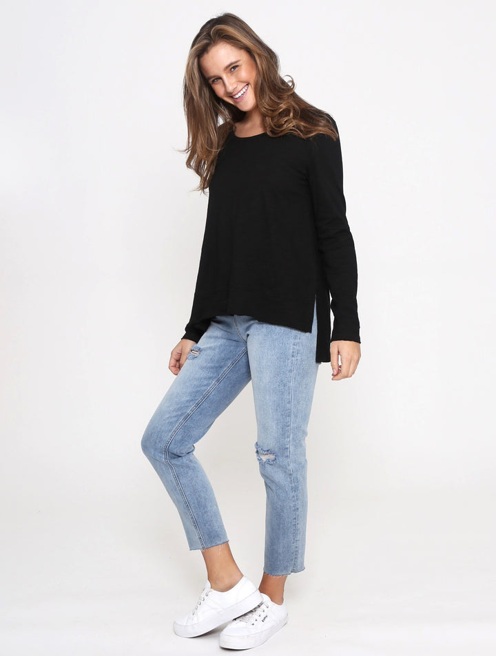Jess Long Sleeve Tee - Black