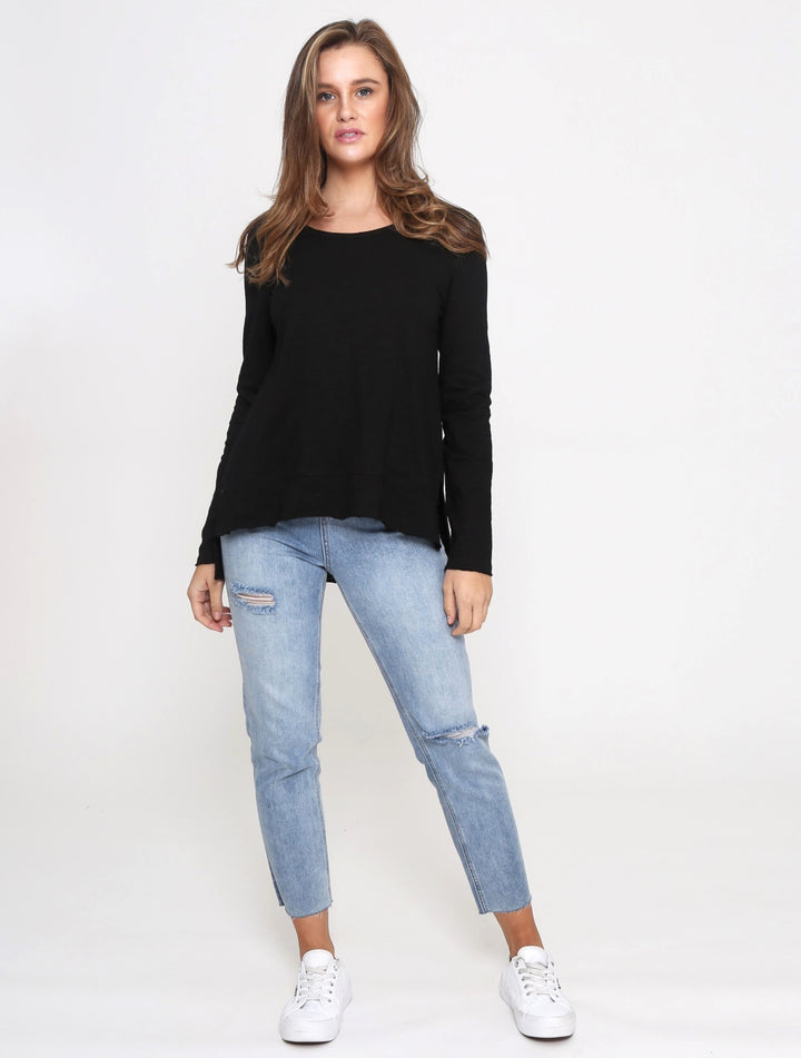 Jess Long Sleeve Tee - Black