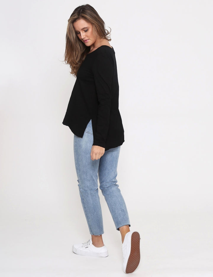 Jess Long Sleeve Tee - Black