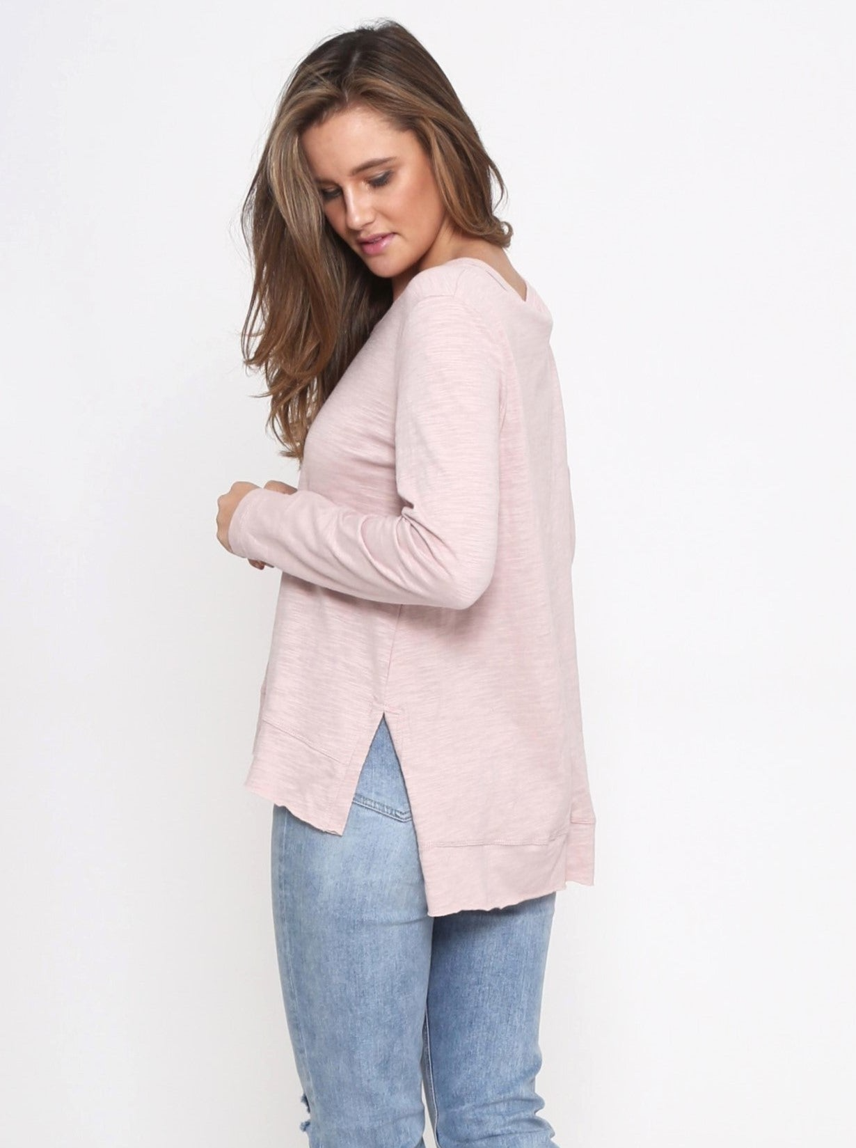 Jess Long Sleeve Tee - Blush