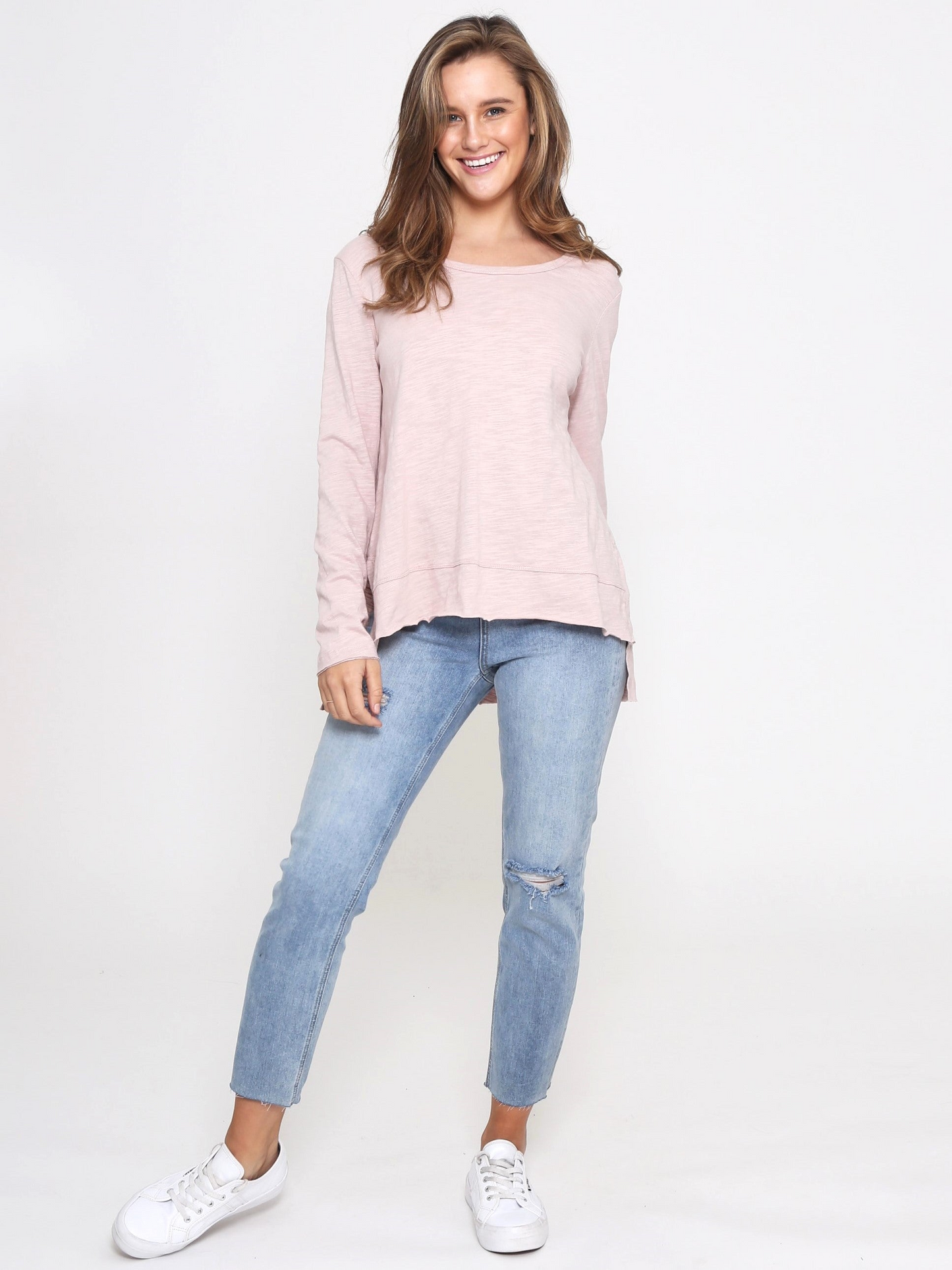 Jess Long Sleeve Tee - Blush