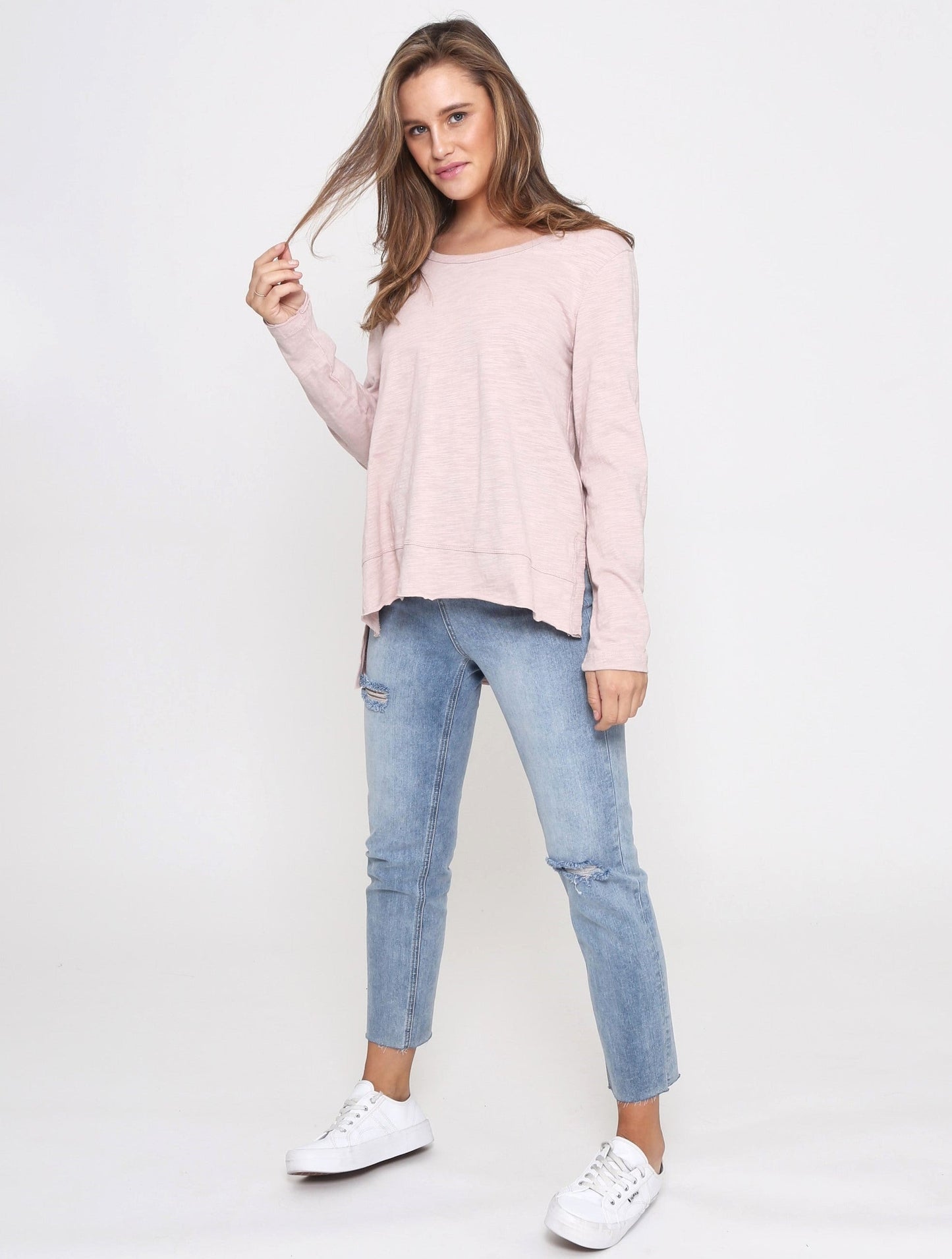 Jess Long Sleeve Tee - Blush