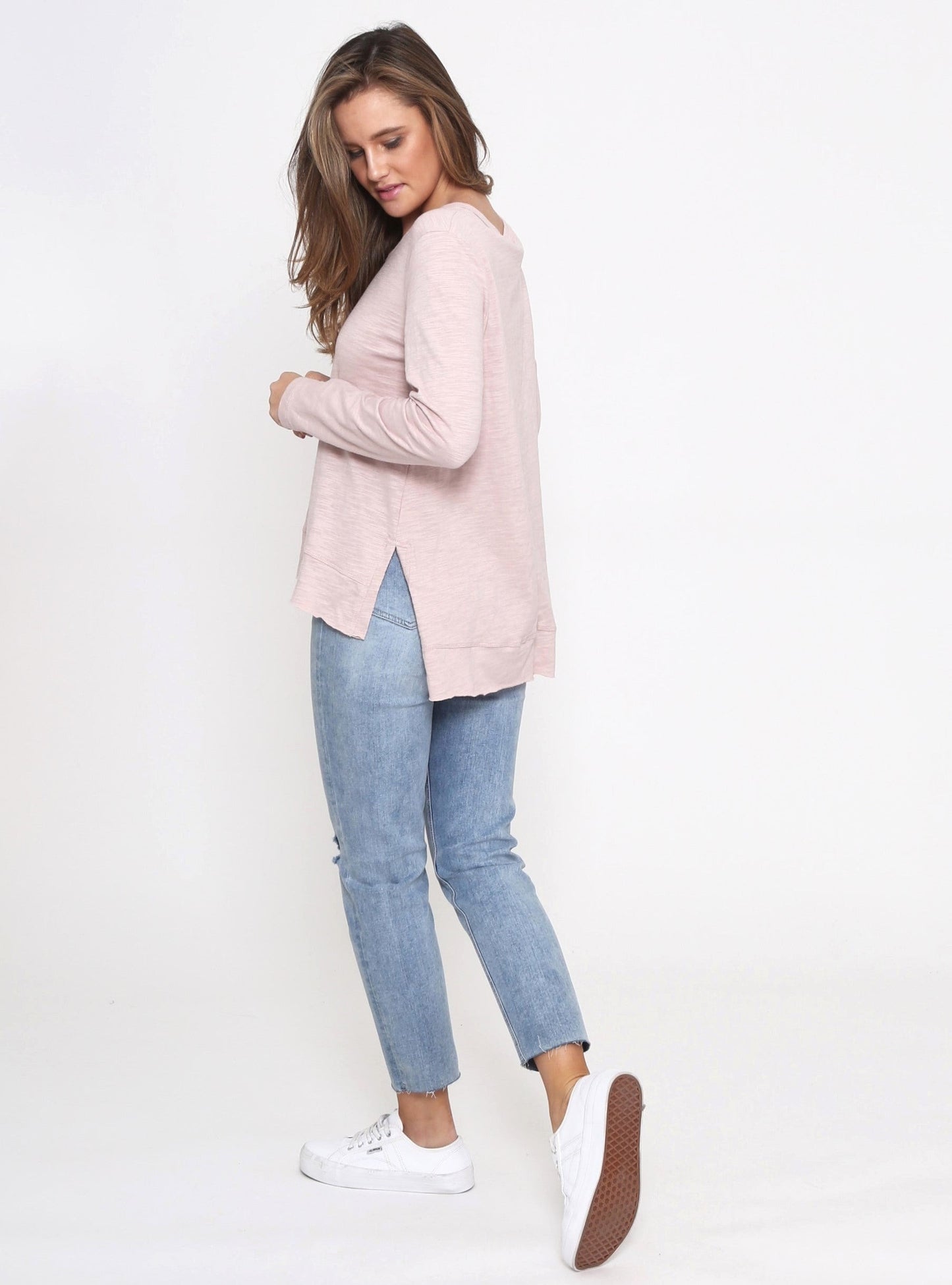 Jess Long Sleeve Tee - Blush