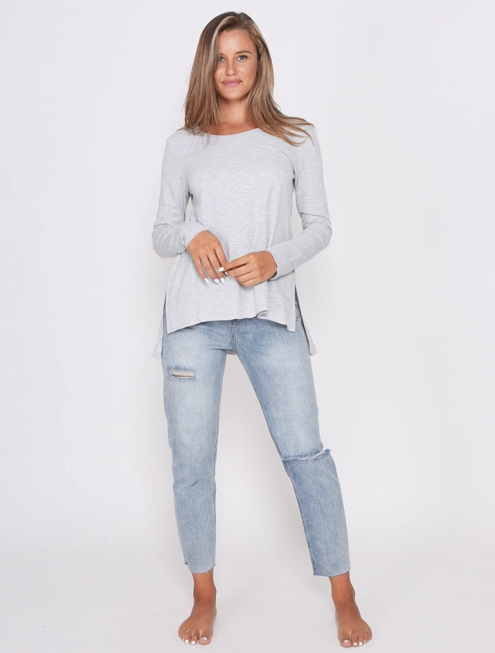 Jess Long Sleeve Tee - Grey