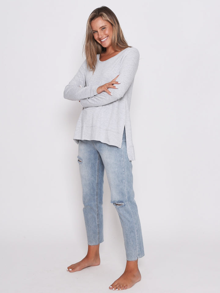 Jess Long Sleeve Tee - Grey