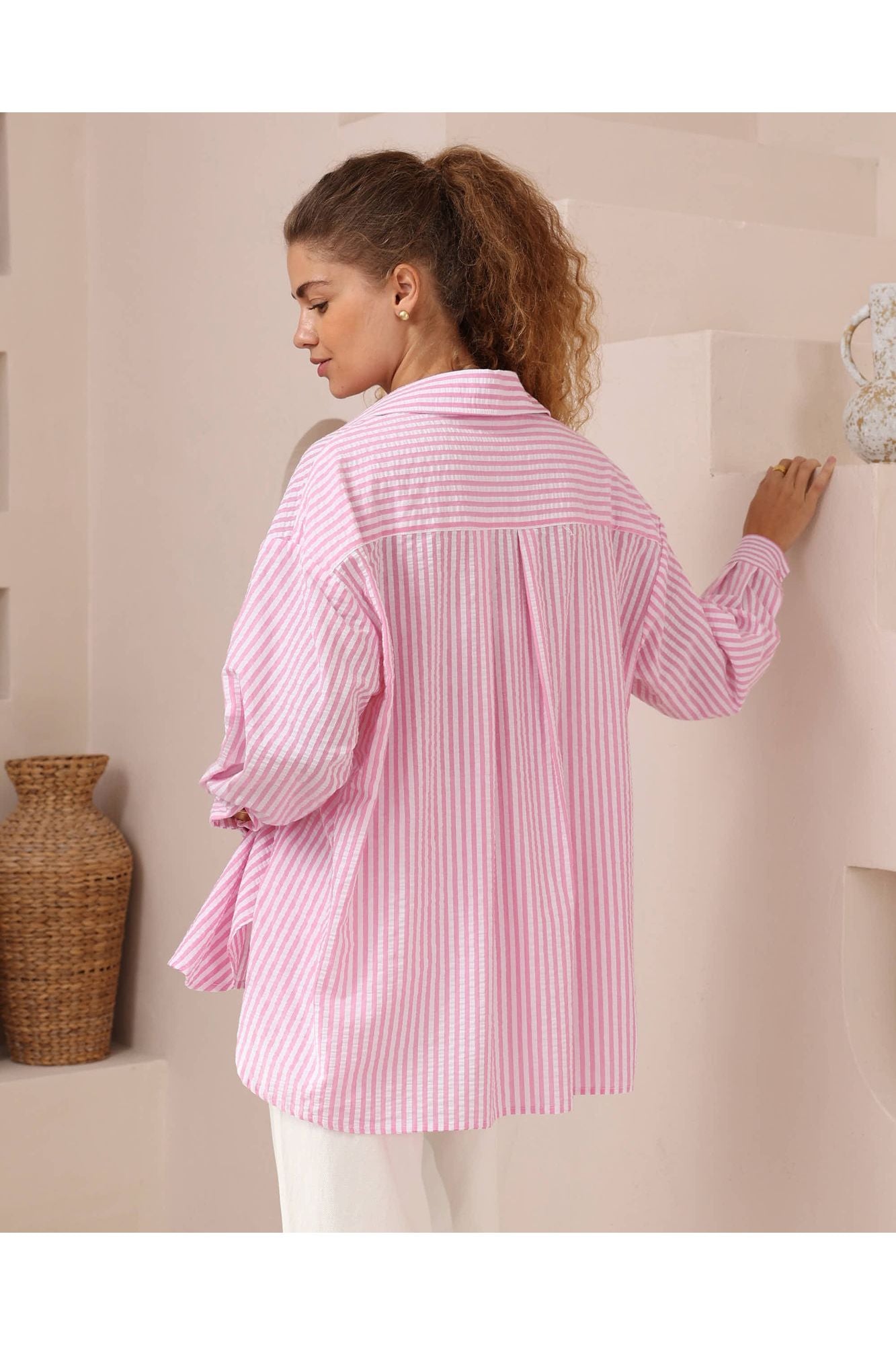 Joey Stripe Shirt - Pink