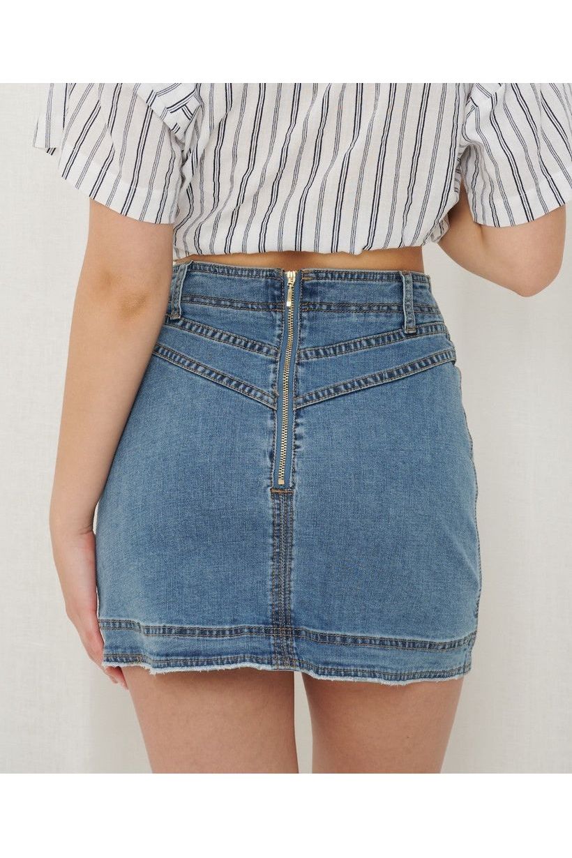 Kristy Mini Denim Skirt - Light Blue