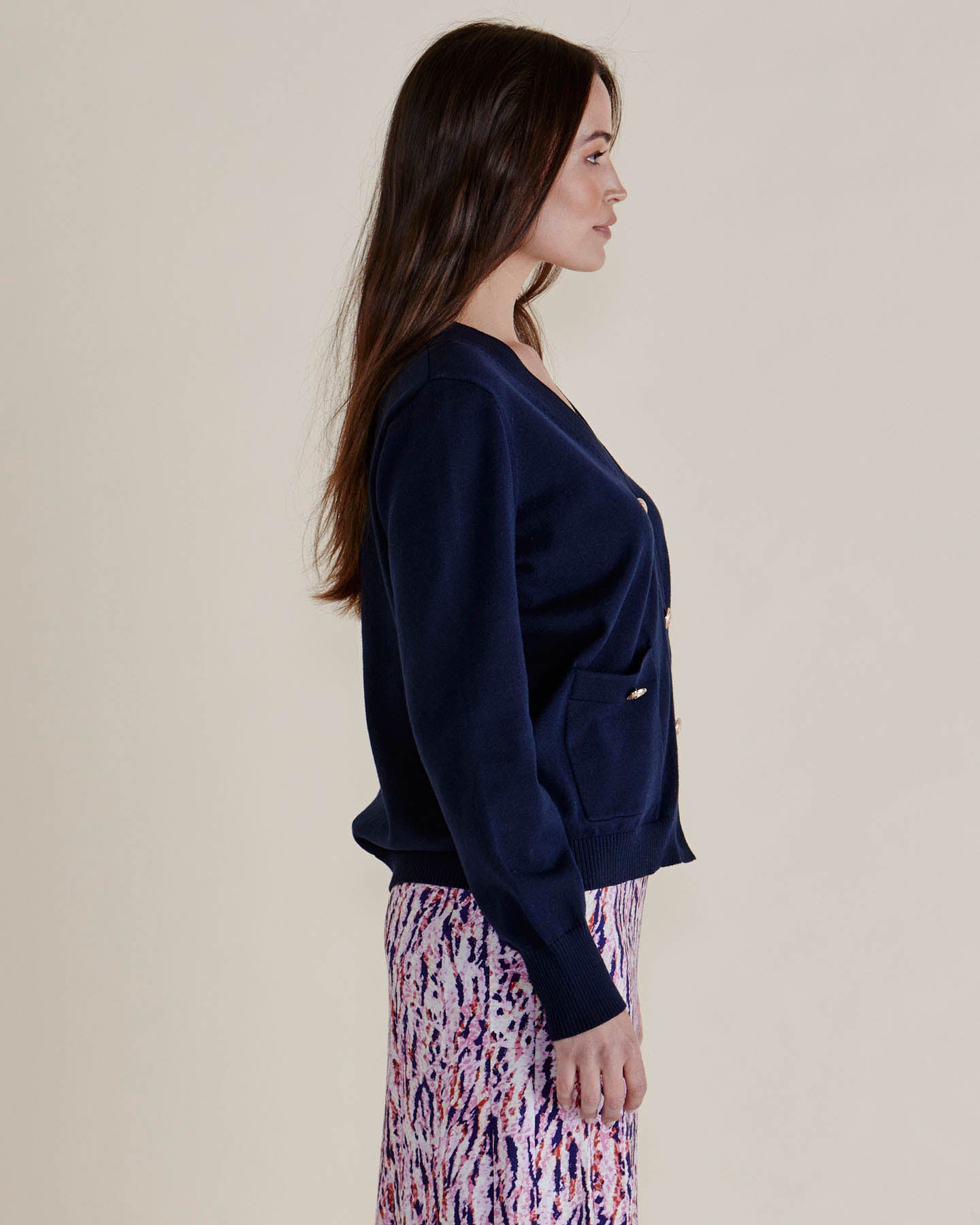 Leon Knit Cardigan - Navy