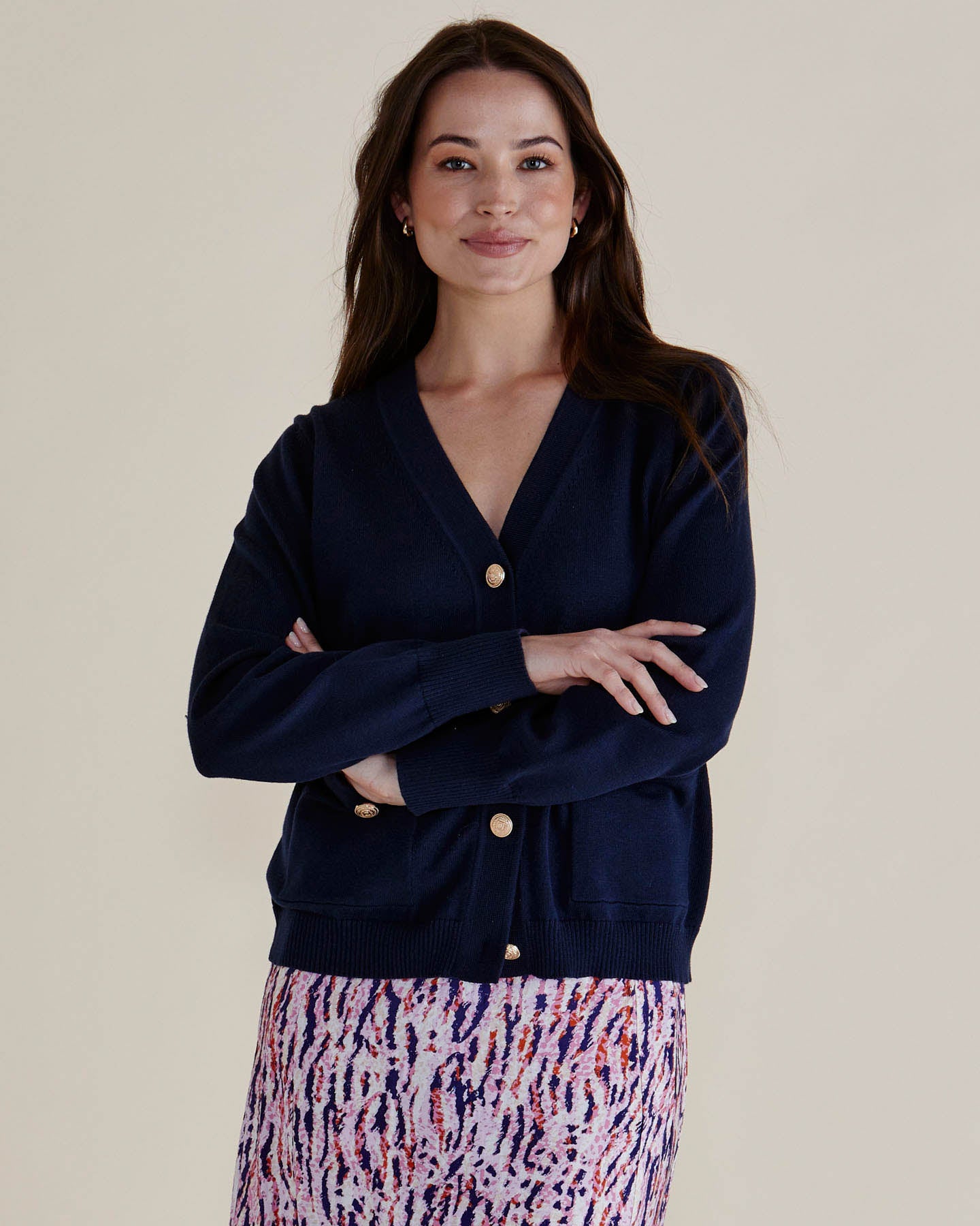 Leon Knit Cardigan - Navy