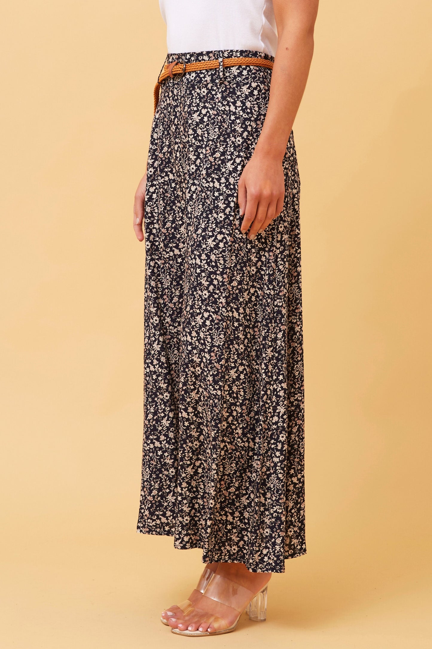 Lisa Maxi Skirt - Navy Floral