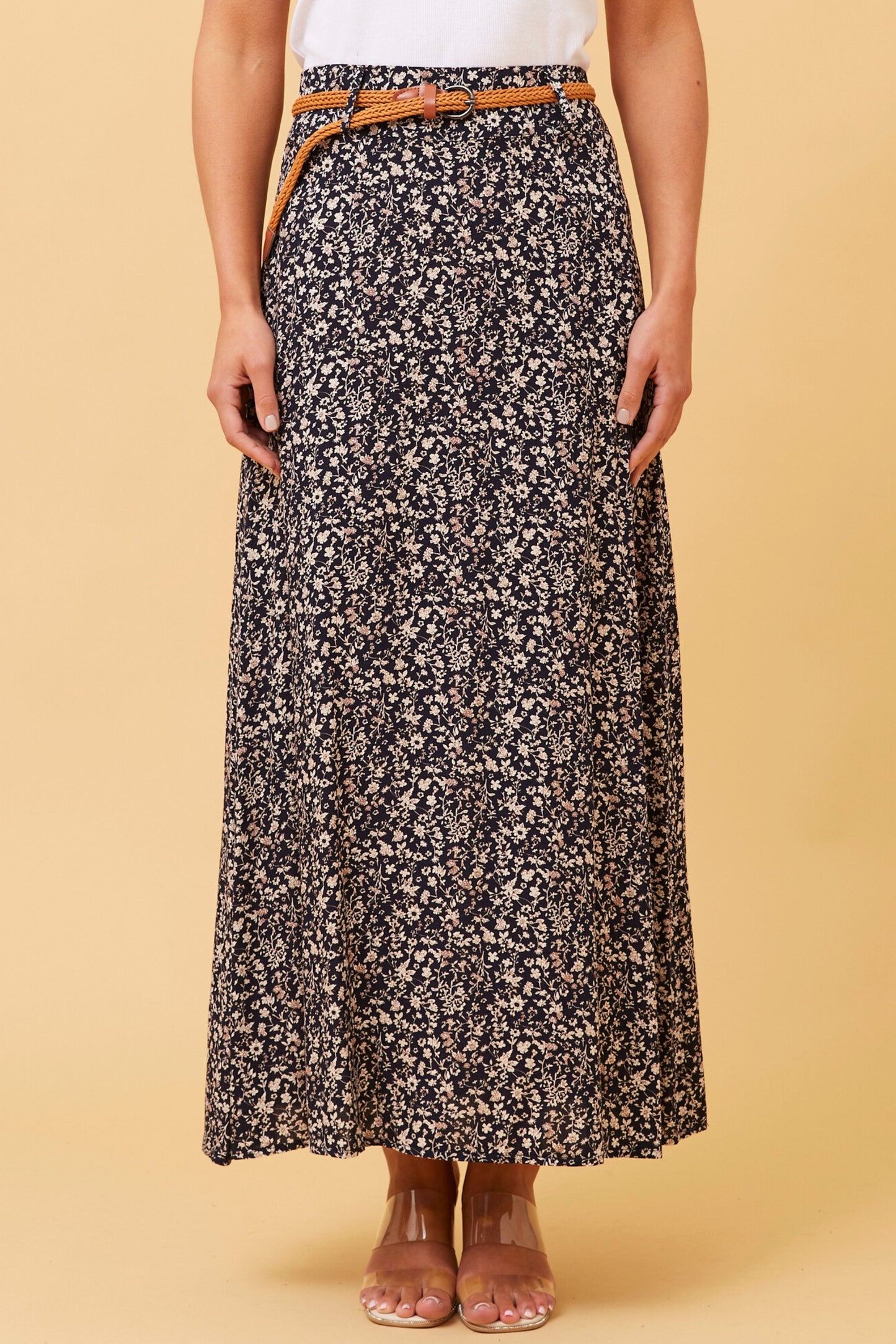 Lisa Maxi Skirt - Navy Floral