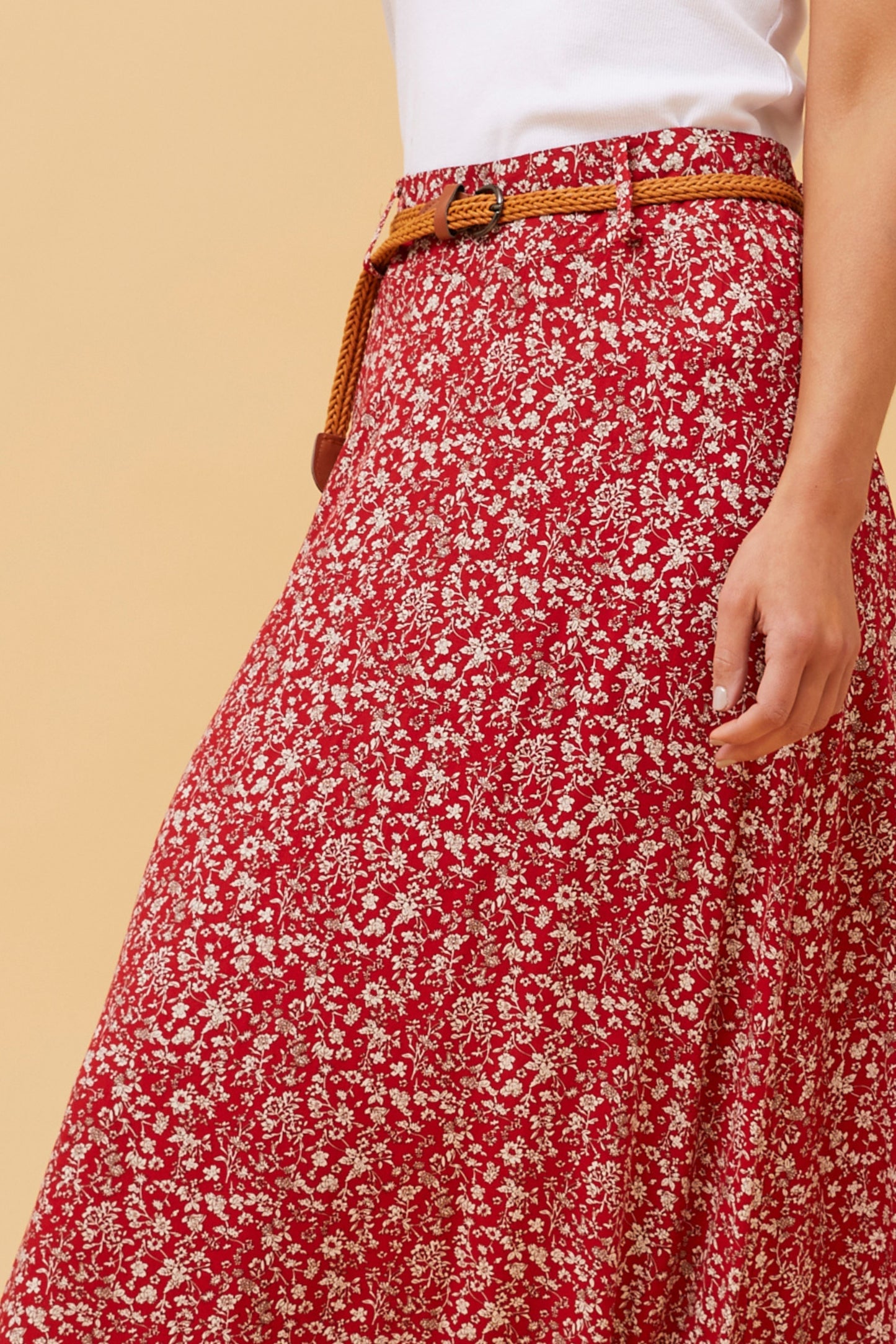 Lisa Maxi Skirt - Red Floral