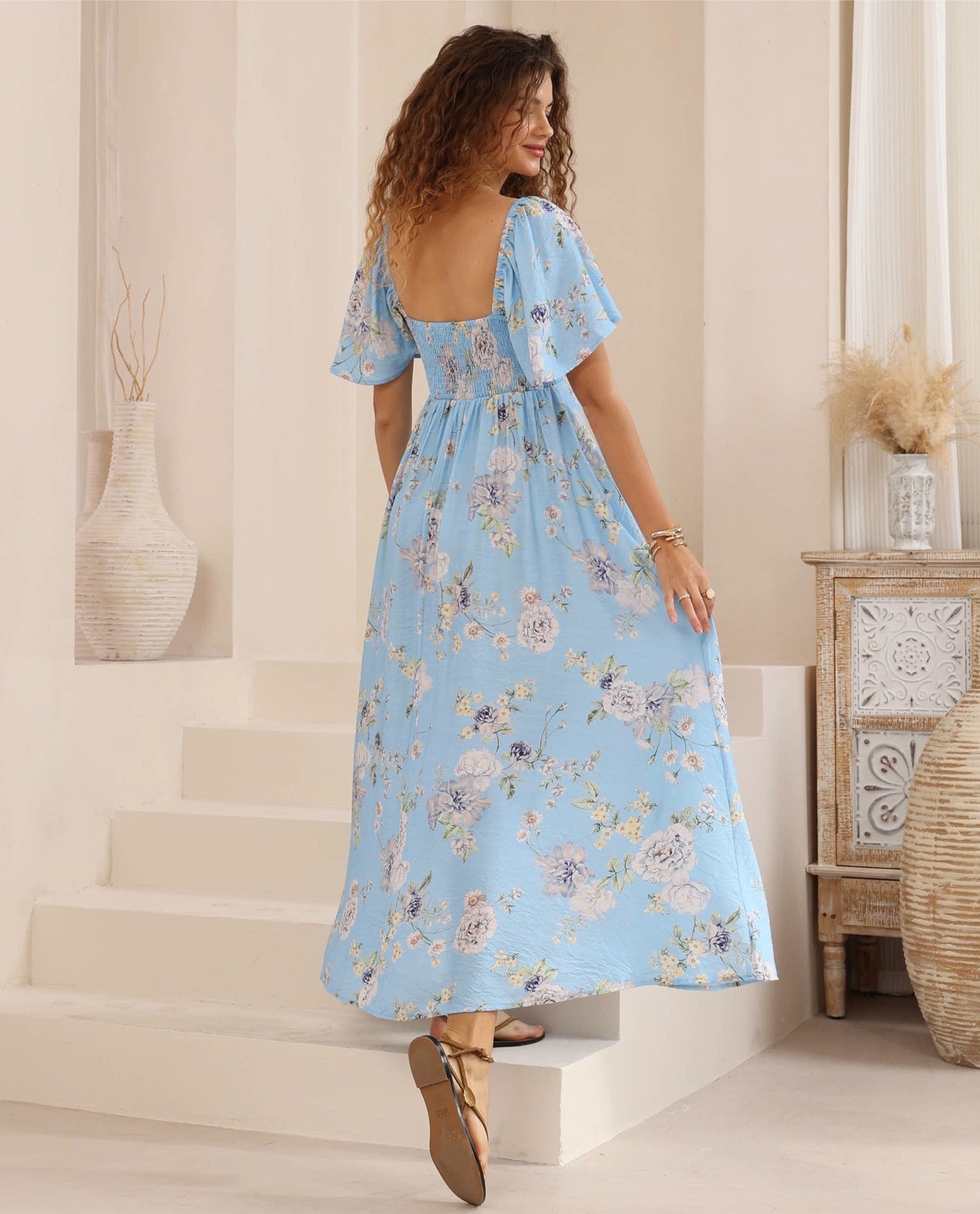 Lyla Maxi Dress - Blue Floral