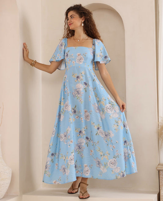 Lyla Maxi Dress - Blue Floral