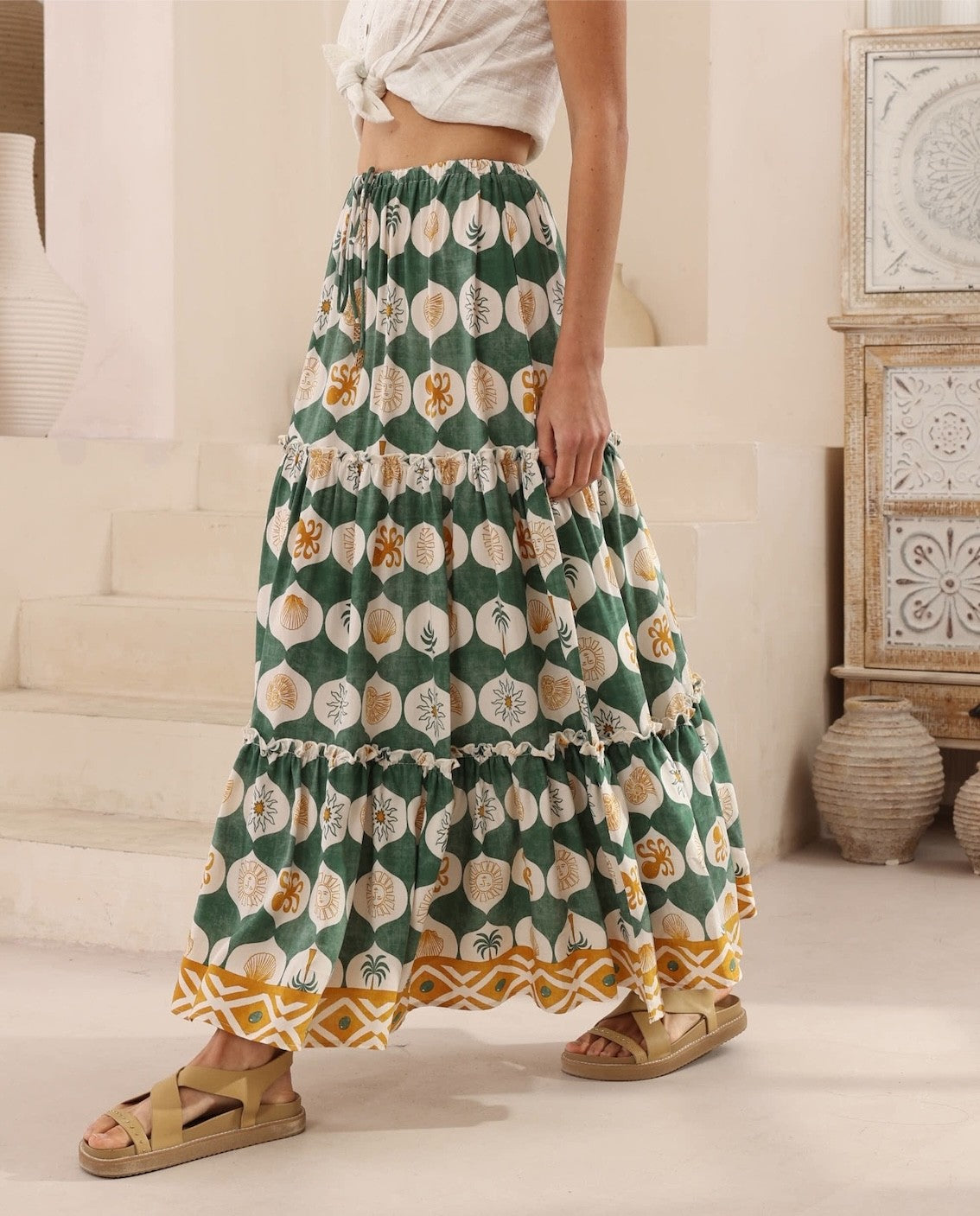 Miley Maxi Skirt - Byron Bay Print