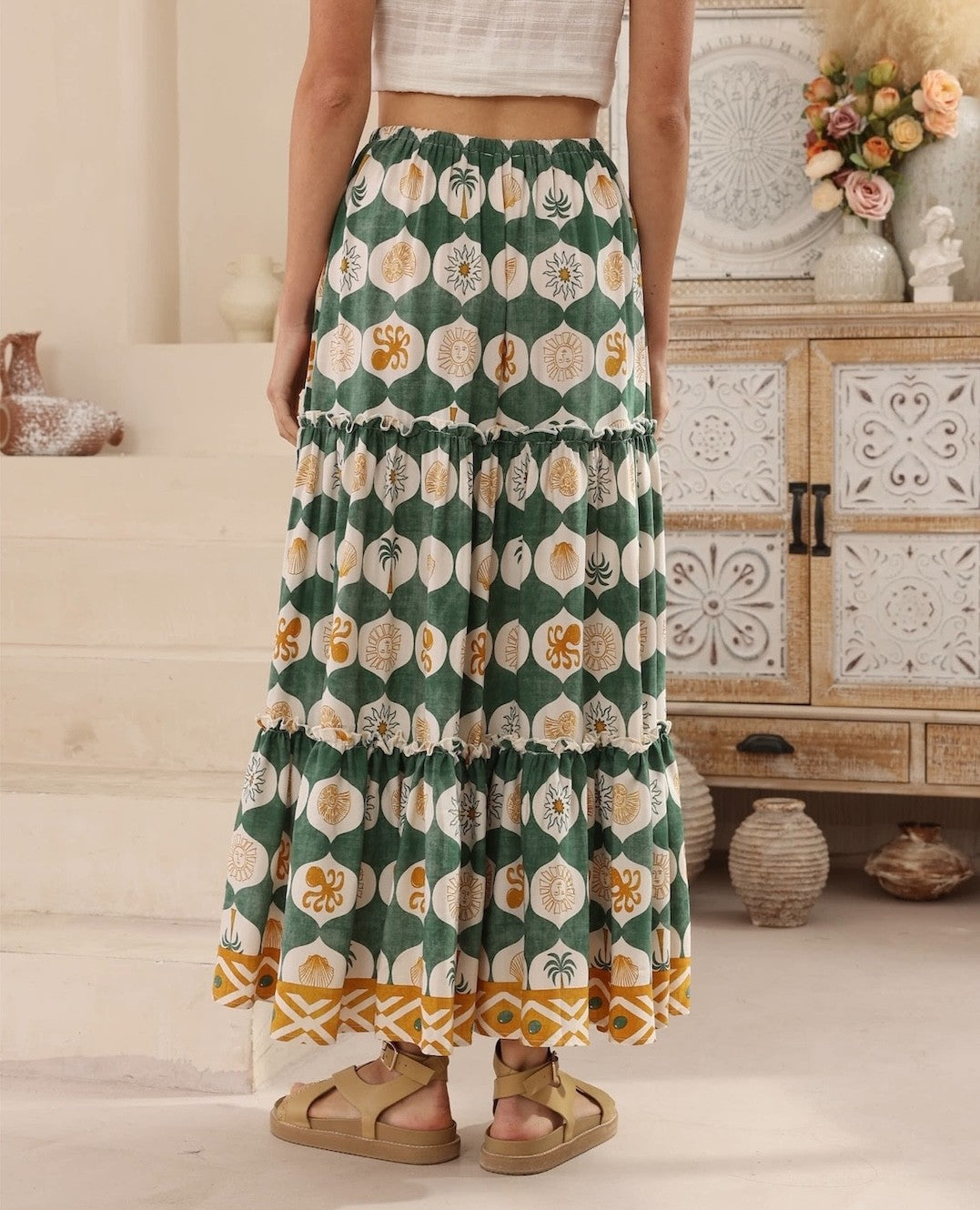 Miley Maxi Skirt - Byron Bay Print
