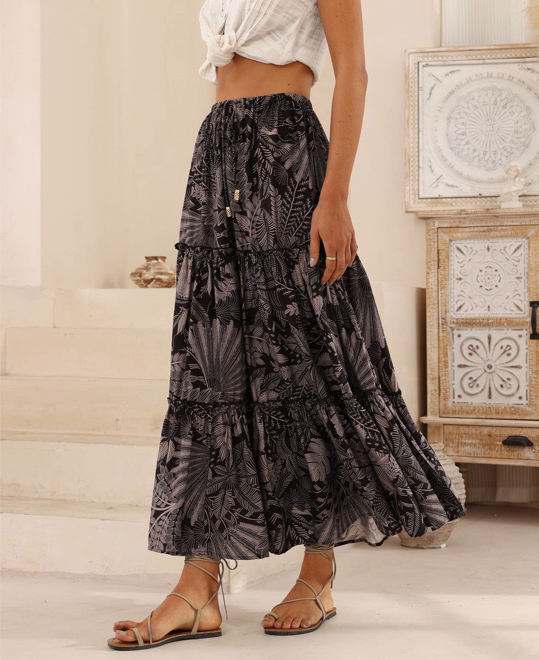 Miley Maxi Skirt - Caribbean Print
