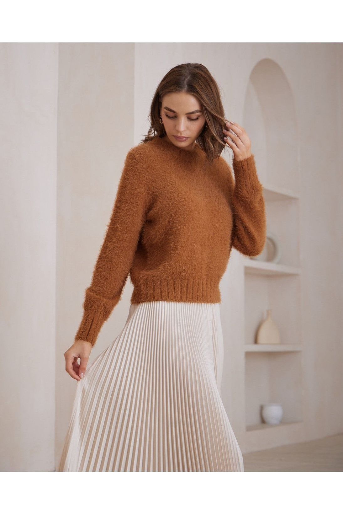 Paisley Crop Jumper - Rust