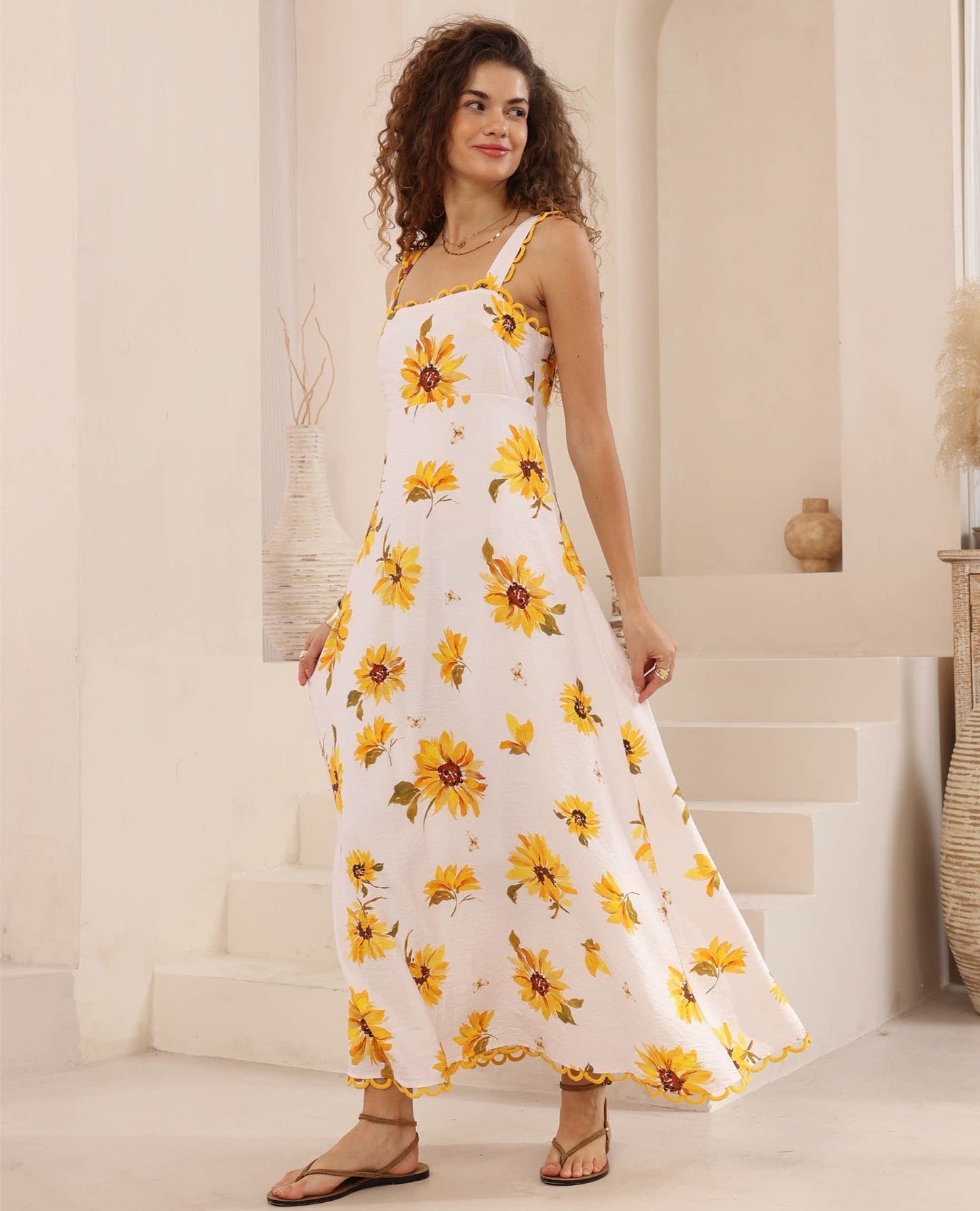 Sadie Maxi Dress - Sunflower Print