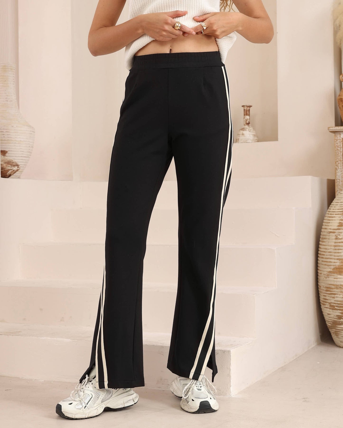 Sammy Stripe Pant - Black