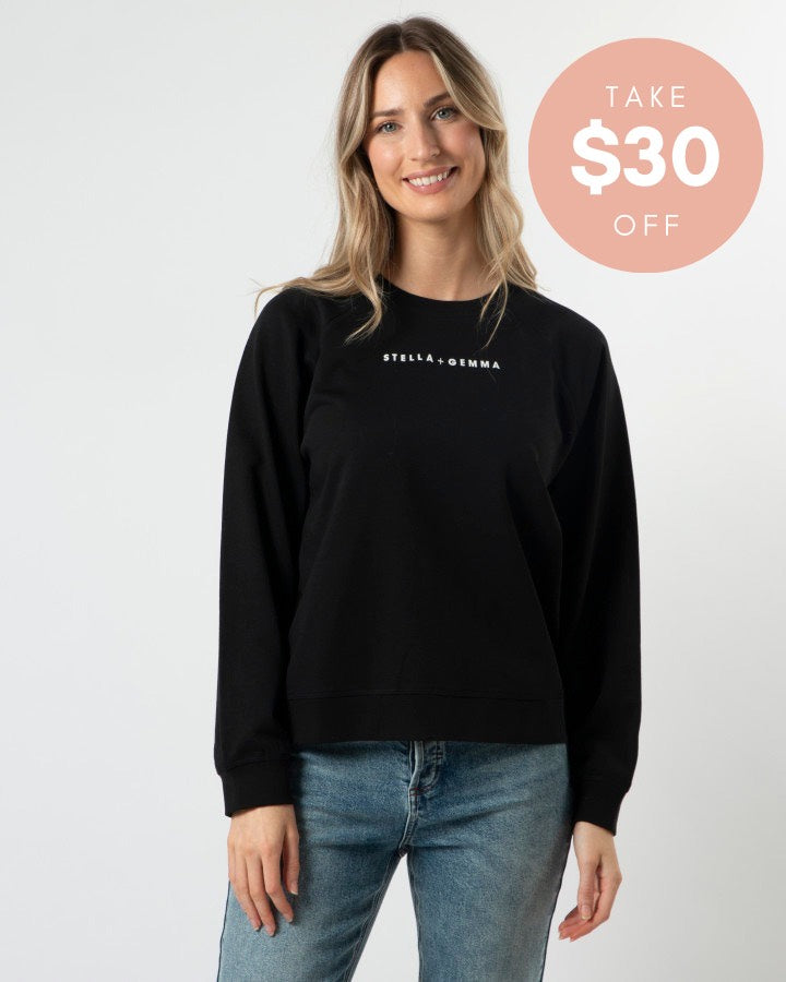 Stella & Gemma Logo Sweater - Black