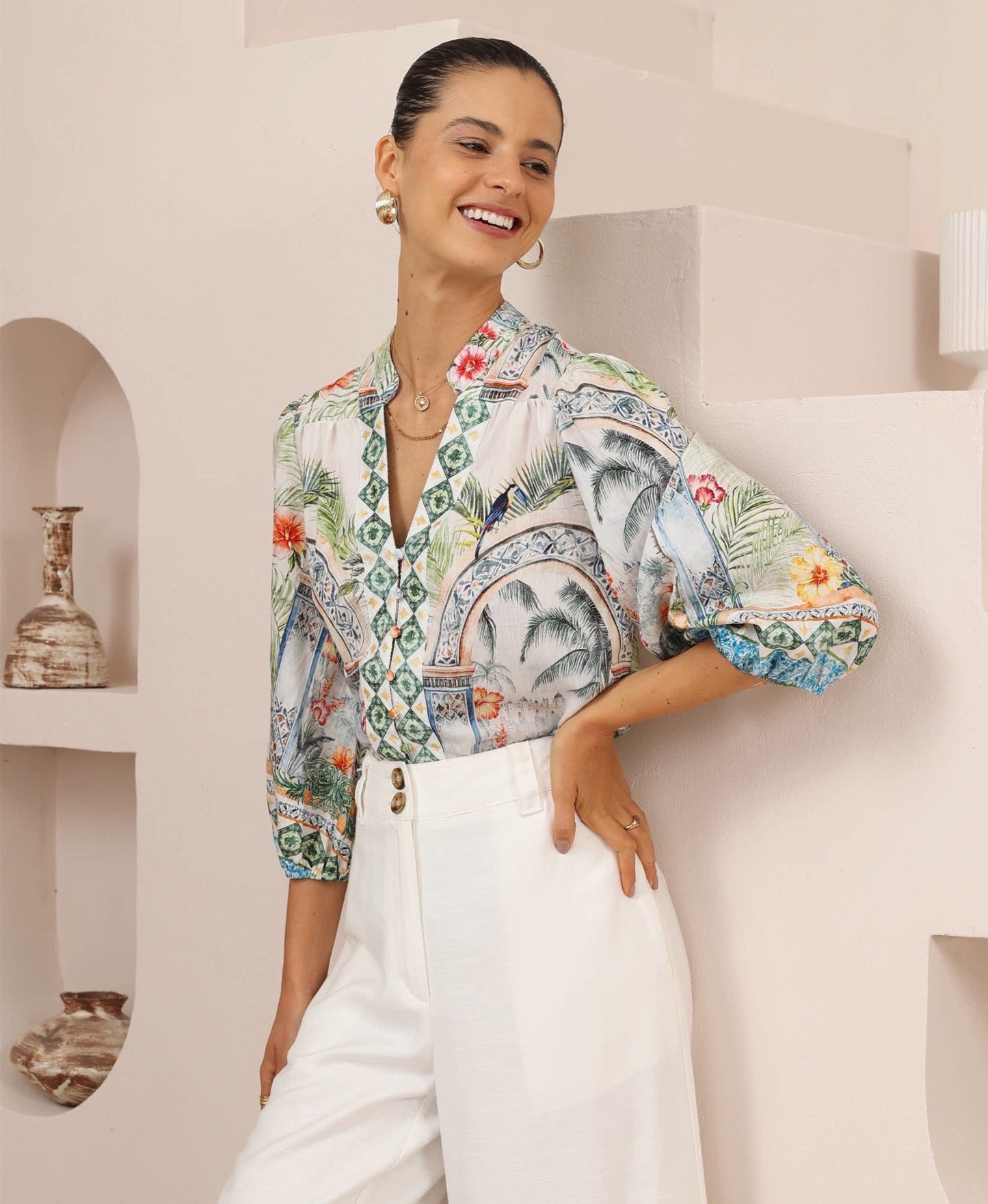 Vivien Top - Tropicana Print