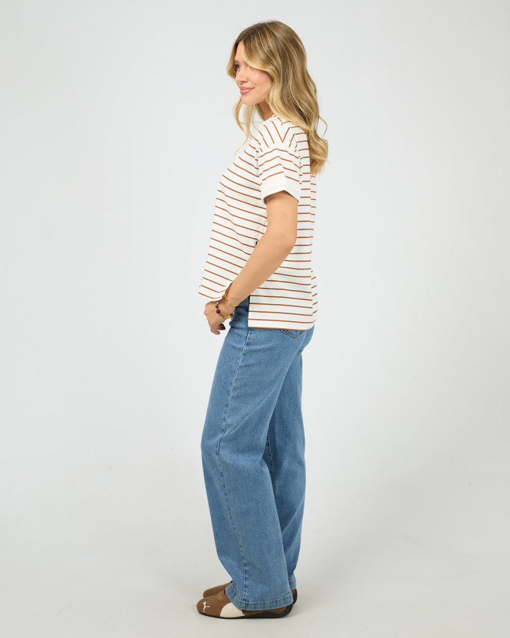 AAE.Washed Stripe Tee - Cinnamon