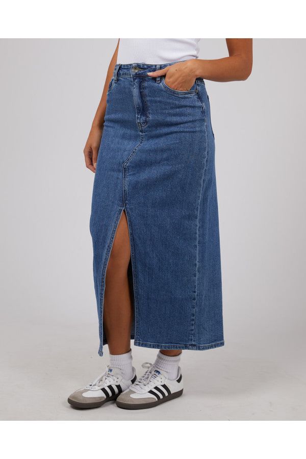 Eva Comfort Maxi Skirt - Mid Blue