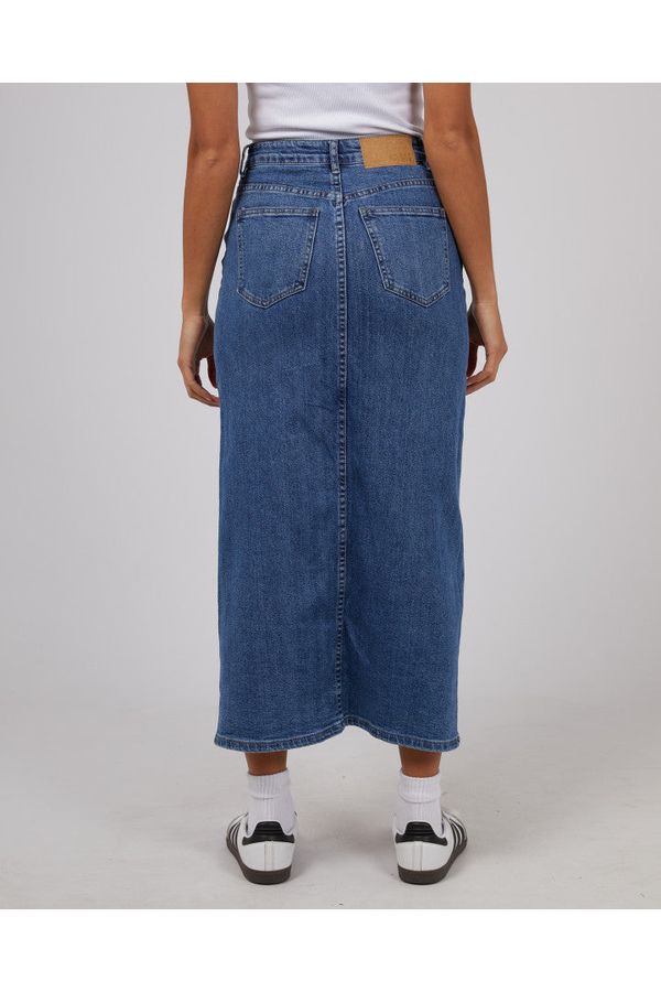 Eva Comfort Maxi Skirt - Mid Blue