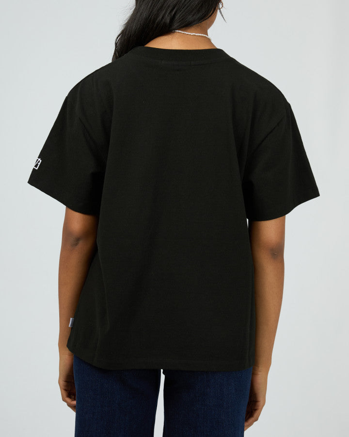 Eve Basic Monogram Tee - Black