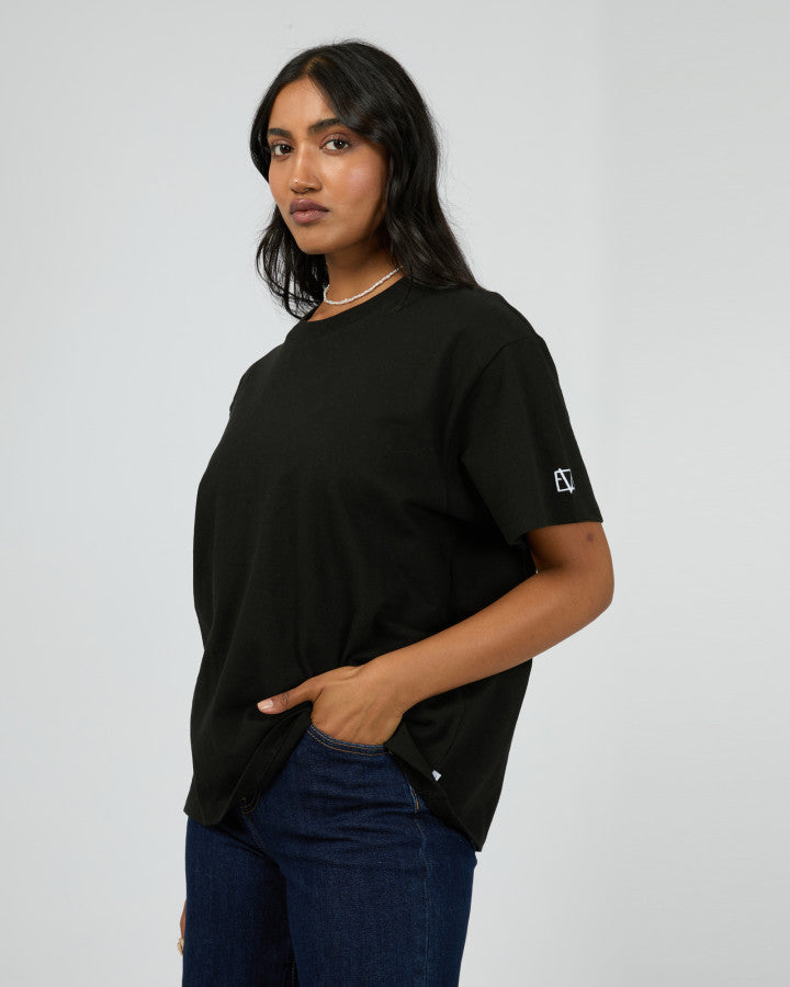Eve Basic Monogram Tee - Black